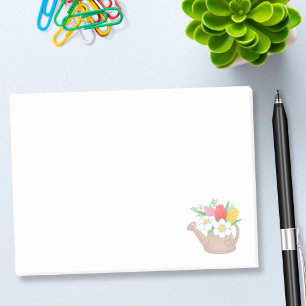 Garden Watering Can with Flowers Post-it Notes