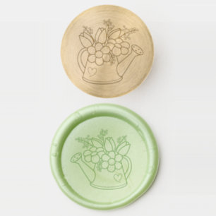 Garden Watering Can with Flowers Wax Seal Stamp