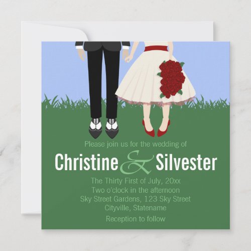 Garden Wedding, 5.25x5.25 wedding Custom Invitation