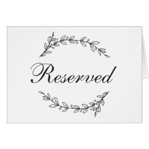 Garden wedding. Black and white botanical reserved Cards