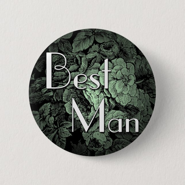 Garden Wedding Button: Best Man Button (Front)