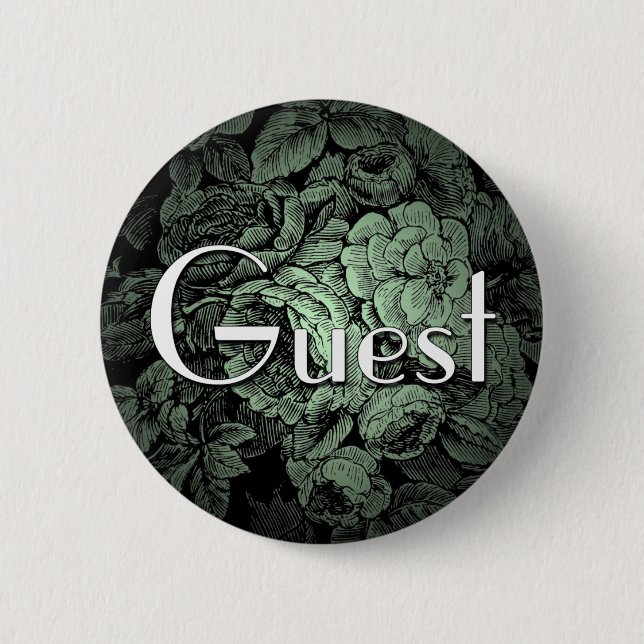 Garden Wedding Button: Guest Pinback Button (Front)
