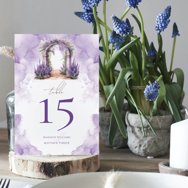Garden Wedding Lavender Personalized Table Number (Creator Uploaded)