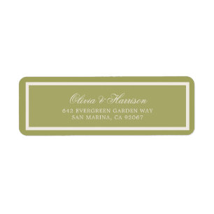 Garden Wedding Olive Green Calligraphy Address Label