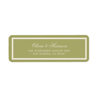 Garden Wedding Olive Green Calligraphy Address Label