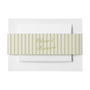 Garden Wedding Olive Green Striped Belly Band