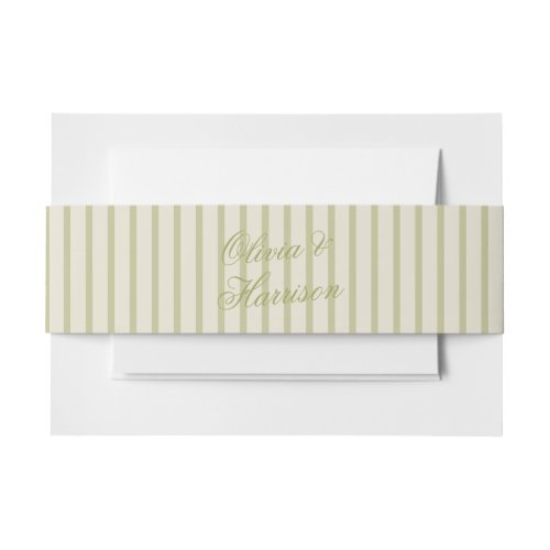 Garden Wedding Olive Green Striped Belly Band