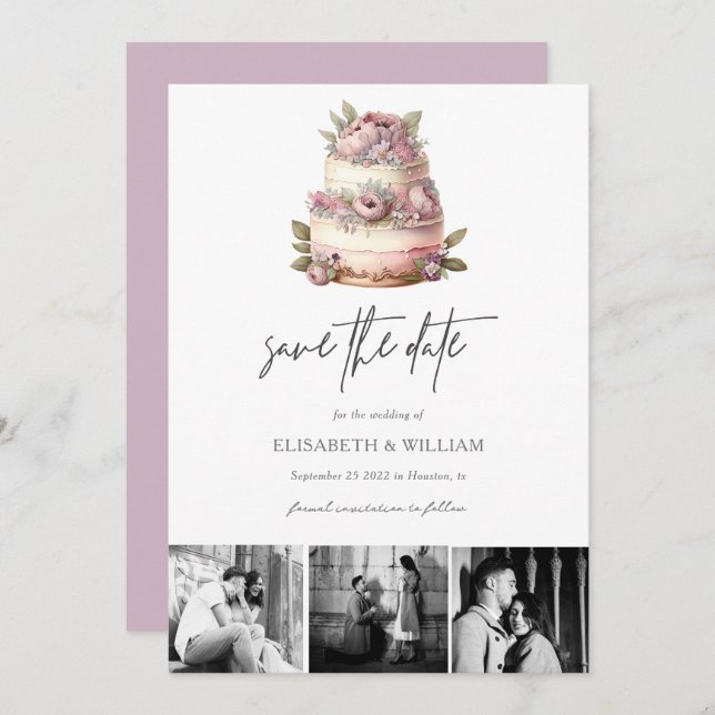 Garden Wedding Save the Date QR Code  (Front/Back)