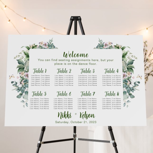 Garden Wedding Seating Chart 36"x24" Foam Board (In Situ (Stand))