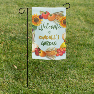 Garden Welcome Personalized Yard Flag