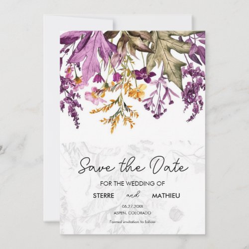 Garden Whimsical Wildflowers Save The Date