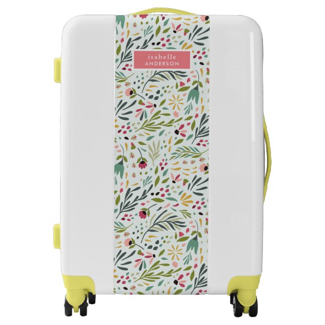Garden Whimsy Floral Monogram Luggage (Front)