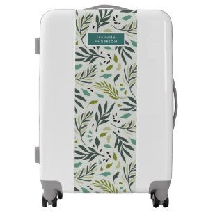 Garden Whimsy Greenery Monogram Luggage