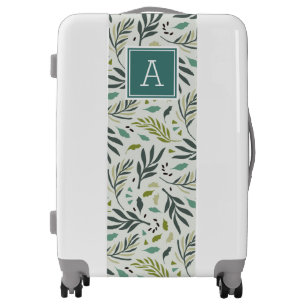 Garden Whimsy Greenery Monogram Luggage