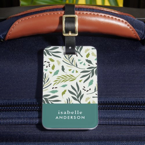 Garden Whimsy Greenery Personalized Luggage Tag