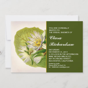 garden white lily bridal shower invitation