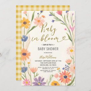 Garden Wildflower Baby in Bloom Invitation