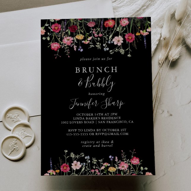 Garden Wildflower Brunch and Bubbly Bridal Shower Invitation (Creator Uploaded)