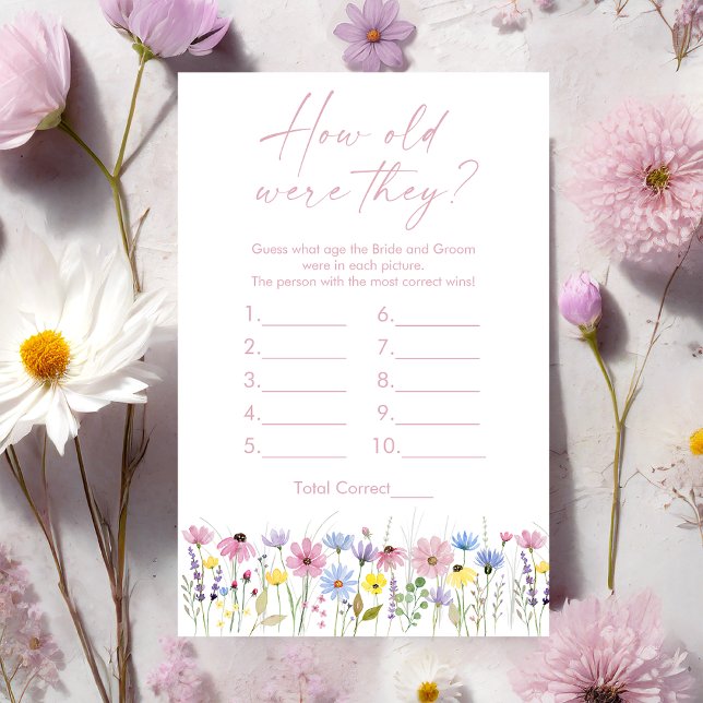 Garden Wildflowers How Old Were They Bridal Game (Creator Uploaded)