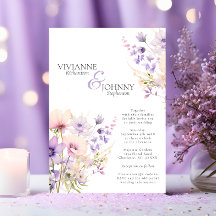 Garden Wildflowers Lavender Wedding QR code
