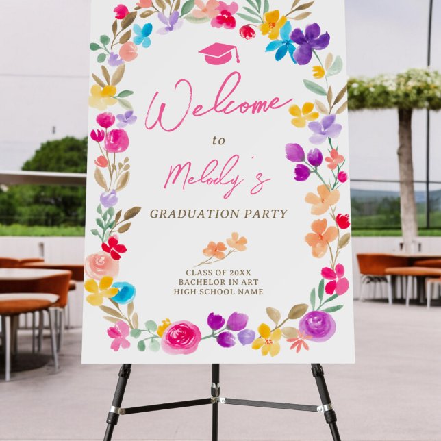 Garden wildflowers meadow welcome graduation foam board (Garden wildflowers meadow welcome graduation foam board)
