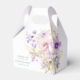 Garden Wildflowers Purple Lavender Purple Wedding Favor Boxes