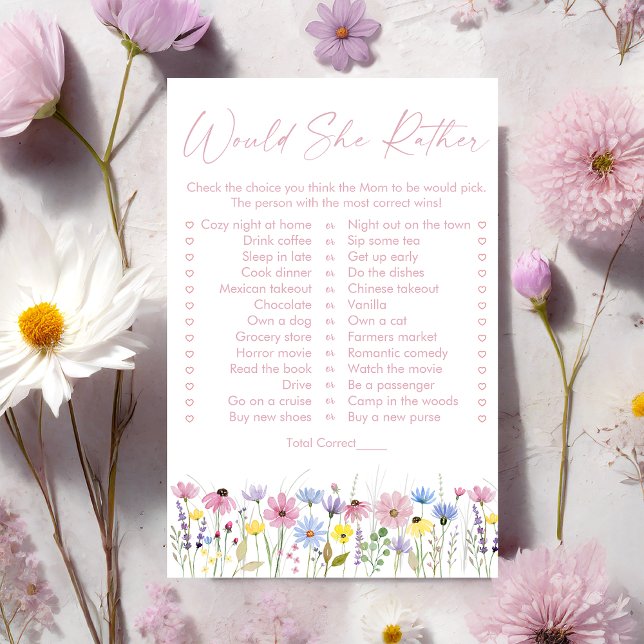 Garden Wildflowers Would She Rather Bridal Game (Creator Uploaded)