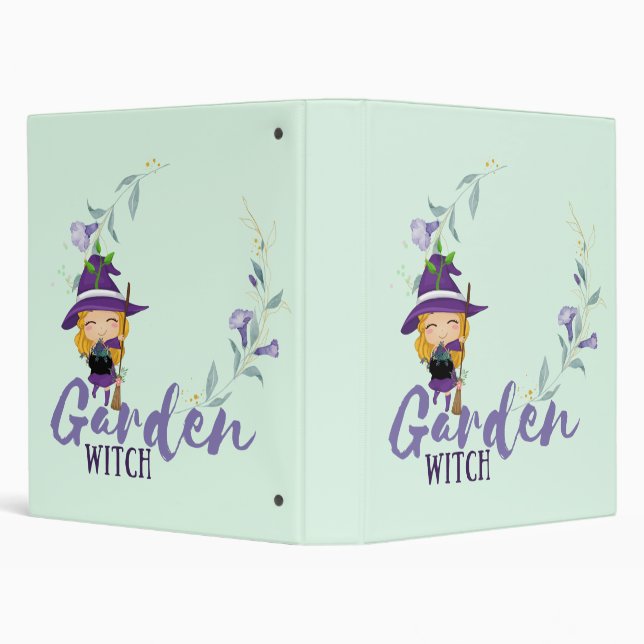 GARDEN WITCH - Personalize with text, spell, sigil 3 Ring Binder (Background)