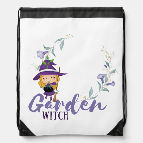 GARDEN WITCH _ Personalize with text spell sigil Drawstring Bag