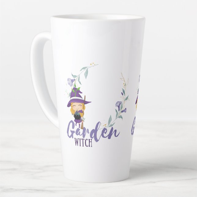 GARDEN WITCH - Personalize with text, spell, sigil Latte Mug (Left Angle)