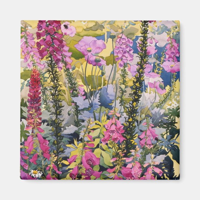 Garden with Foxgloves Magnet (Front)