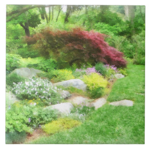 Garden With Japanese Maple Tile
