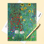 Garden with Sunflowers Gustav Klimt Postcard