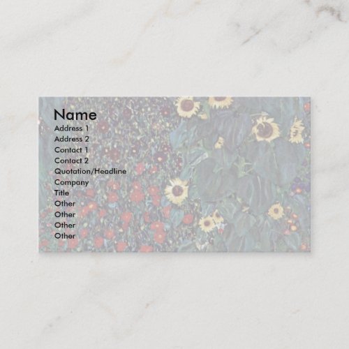 Garden With Sunflowers In The Countryside Business Card