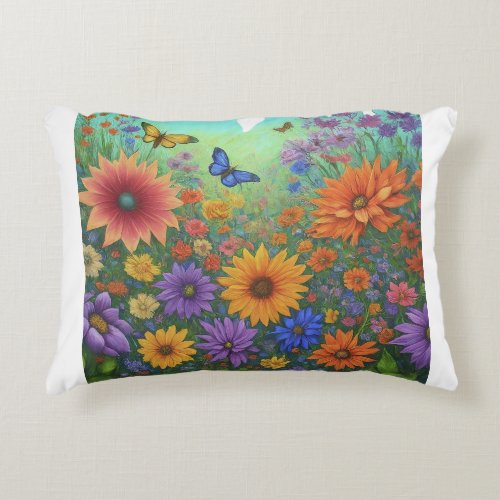 garden with talking flowers T_Shirt Accent Pillow