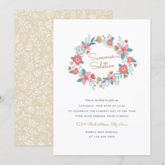 Garden Wreath Summer Solstice Invite