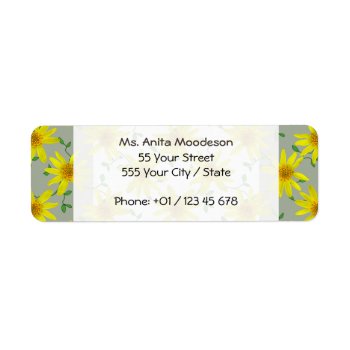 Garden Yellow Arnica Wildflower On Any Color Label by KreaturFlora at Zazzle