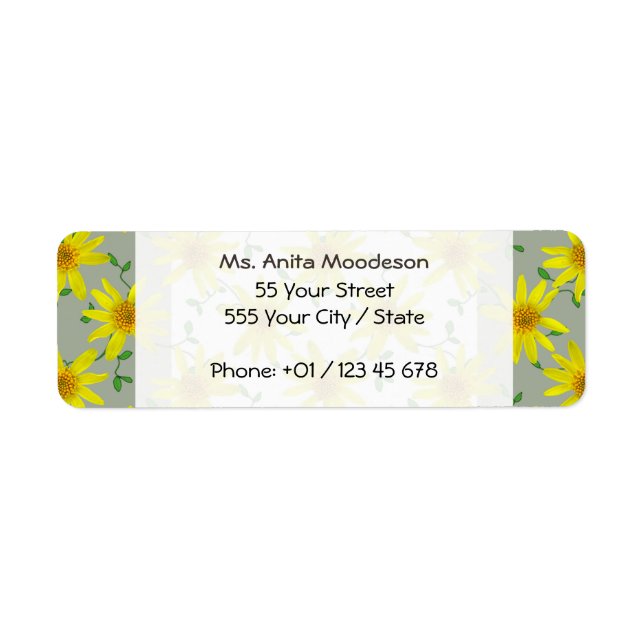 Garden Yellow Arnica Wildflower on any Color Label (Front)