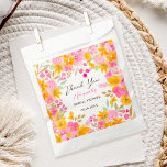 Garden yellow pink floral watercolor bridal shower favor bag<br><div class="desc">Garden yellow pink floral watercolor bridal shower favor bag,  featuring hand painted pink roses,  yellow sunflowers,  and other cute pretty garden flowers with a modern script font brush.</div>