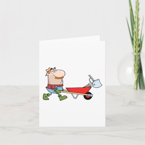 Gardener And A Wheelbarrow Card