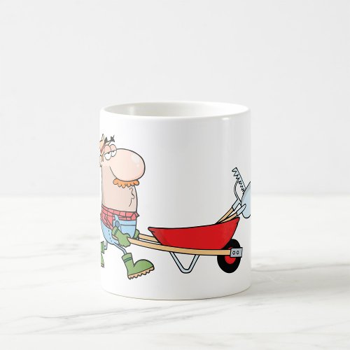 Gardener And A Wheelbarrow Coffee Mug