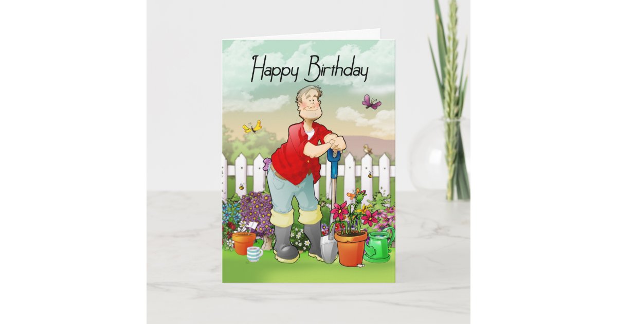 gardener birthday greeting card