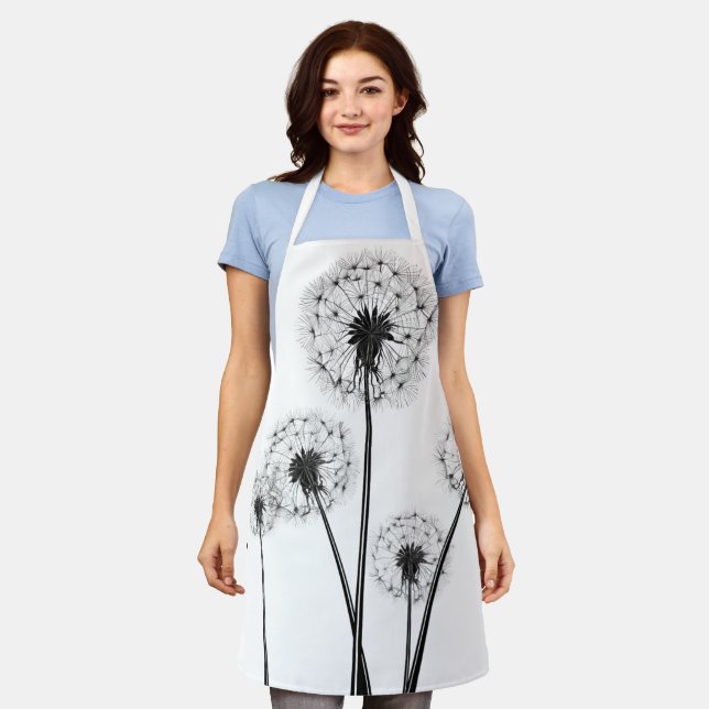 Gardener/Chef Apron with Dandelion Seed Head  (Worn)