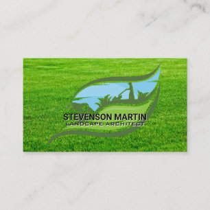 Gardener Cutting Grass   Landscaper Business Card