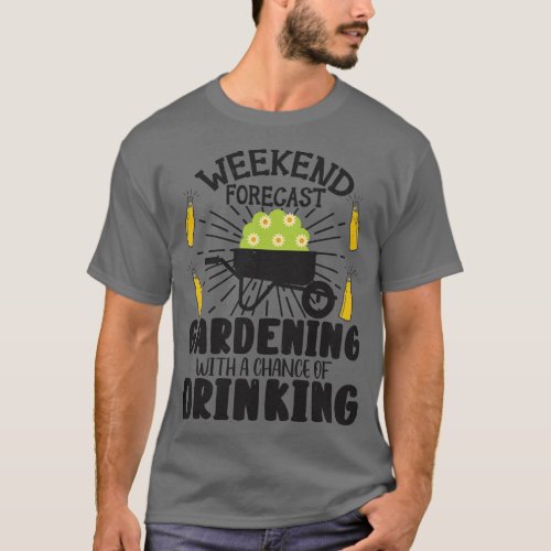 Gardener Drinking Gardening Plants Beer Lover  Des T_Shirt