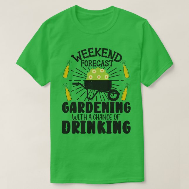Gardener Drinking Gardening Plants Beer Lover  Des T-Shirt (Design Front)