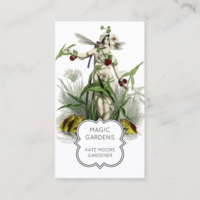 Gardener Enchanted Fairy Pond Business Card (Front)