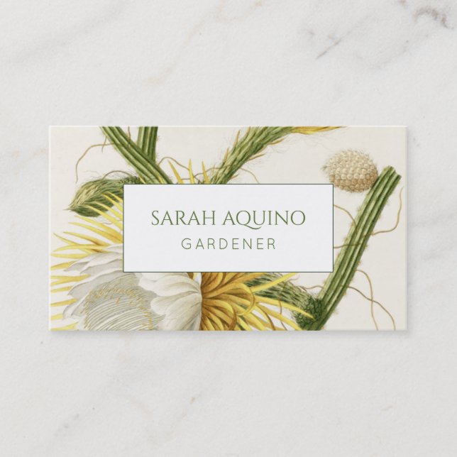Gardener Flowering Cactus Business Card (Front)
