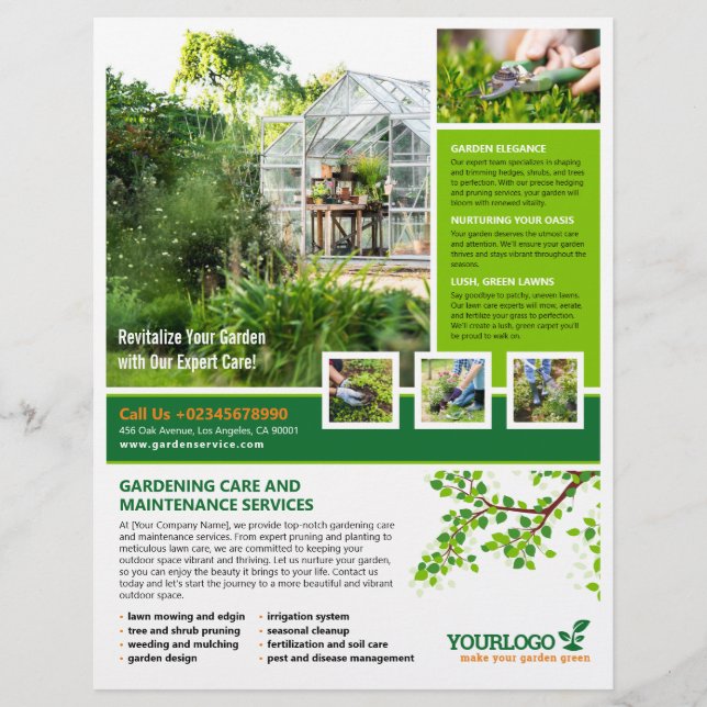 Gardener, Garden Center, Lawn Care Flyer (Front)