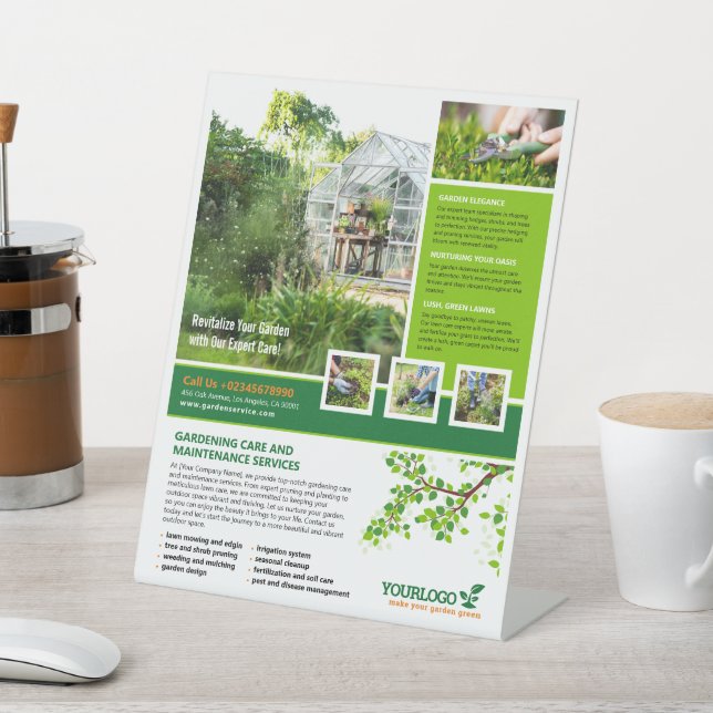 Gardener, Garden Center, Lawn Care Pedestal Sign (In SItu)